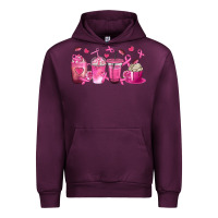 Mauve Wine Breast Cancer Coffee Cups Urban Hoodie - texasbilliewilder