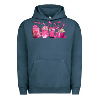 Pigment Midnight Navy Breast Cancer Coffee Cups Urban Hoodie - texasbilliewilder