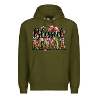 Army Green flowers blessed mama Premium Hoodie - Zillion Design Studio