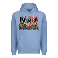 Colony Blue flowers blessed mama Premium Hoodie - Zillion Design Studio
