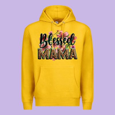 Flowers Blessed Mama Premium Hoodie Designed By Zillion Design Studio