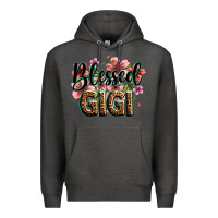 Charcoal Heather flowers blessed gigi Premium Hoodie - Zillion Design Studio