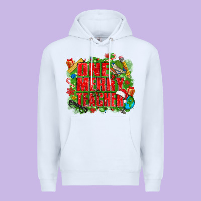One Merry Teacher Premium Hoodie Designed By Texasbilliewilder
