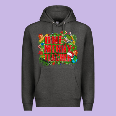 One Merry Teacher Premium Hoodie Designed By Texasbilliewilder