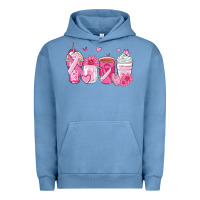 Pigment Pebble Blue breast cancer coffee cups Urban Hoodie - Zillion Design Studio