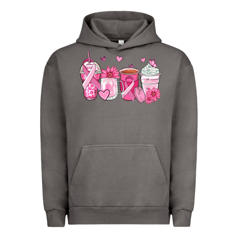 Breast Cancer Coffee Cups Urban Hoodie by Zillion Design Studio | Teevron