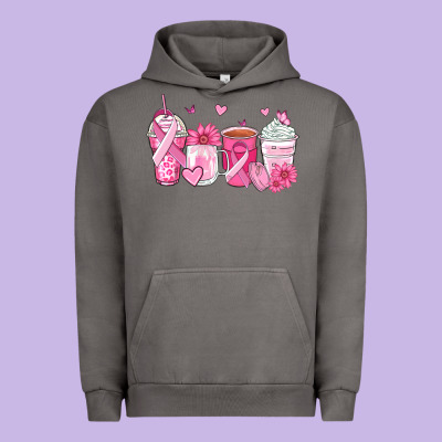 Breast Cancer Coffee Cups Urban Hoodie Designed By Zillion Design Studio