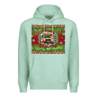 Seafoam Christmas school bus Premium Hoodie - texasbilliewilder