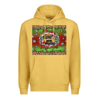Antique Gold Christmas school bus Premium Hoodie - texasbilliewilder