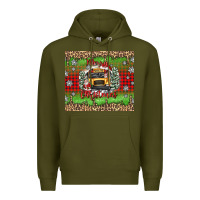 Army Green Christmas school bus Premium Hoodie - texasbilliewilder