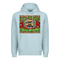 Blue Mist Christmas school bus Premium Hoodie - texasbilliewilder