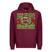 Burgundy Christmas school bus Premium Hoodie - texasbilliewilder
