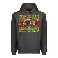 Charcoal Heather Christmas school bus Premium Hoodie - texasbilliewilder