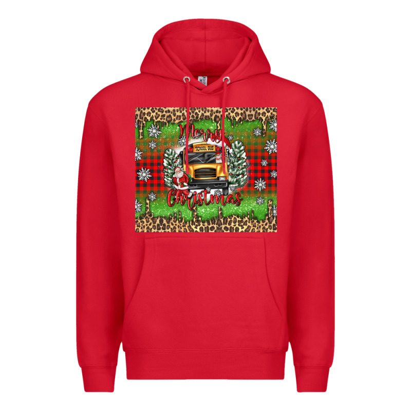 Christmas School Bus Premium Hoodie by texasbilliewilder | Teevron