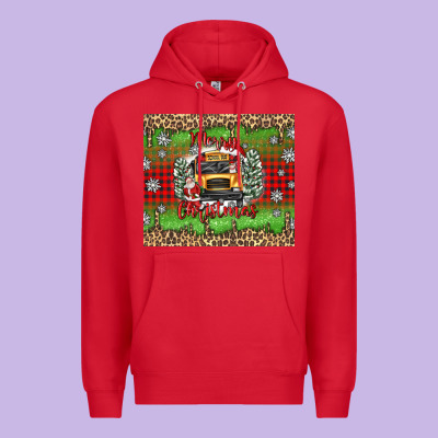 Christmas School Bus Premium Hoodie Designed By Texasbilliewilder