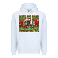 White Christmas school bus Premium Hoodie - texasbilliewilder