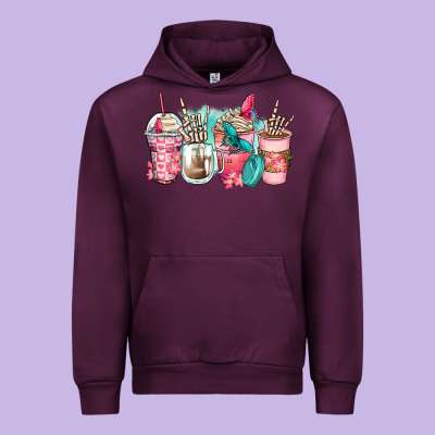 Rock Hand Coffee Cups Urban Hoodie Designed By Zillion Design Studio