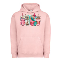 Pigment Salmon rock hand coffee cups Urban Hoodie - Zillion Design Studio