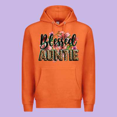Flowers Blessed Auntie Premium Hoodie Designed By Zillion Design Studio