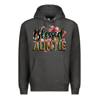Charcoal Heather flowers blessed auntie Premium Hoodie - Zillion Design Studio