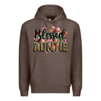 Coffee flowers blessed auntie Premium Hoodie - Zillion Design Studio