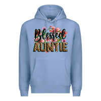 Colony Blue flowers blessed auntie Premium Hoodie - Zillion Design Studio