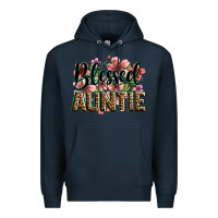 Navy flowers blessed auntie Premium Hoodie - Zillion Design Studio