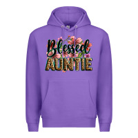 Purple flowers blessed auntie Premium Hoodie - Zillion Design Studio