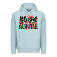 Blue Mist flowers blessed auntie Premium Hoodie - Zillion Design Studio