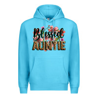 Ocean Blue flowers blessed auntie Premium Hoodie - Zillion Design Studio