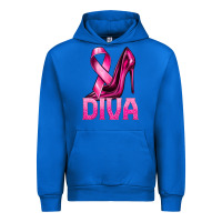 Cobalt Breast Cancer Diva Ribbon and Heels Urban Hoodie - texasbilliewilder