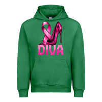 Emerald Breast Cancer Diva Ribbon and Heels Urban Hoodie - texasbilliewilder