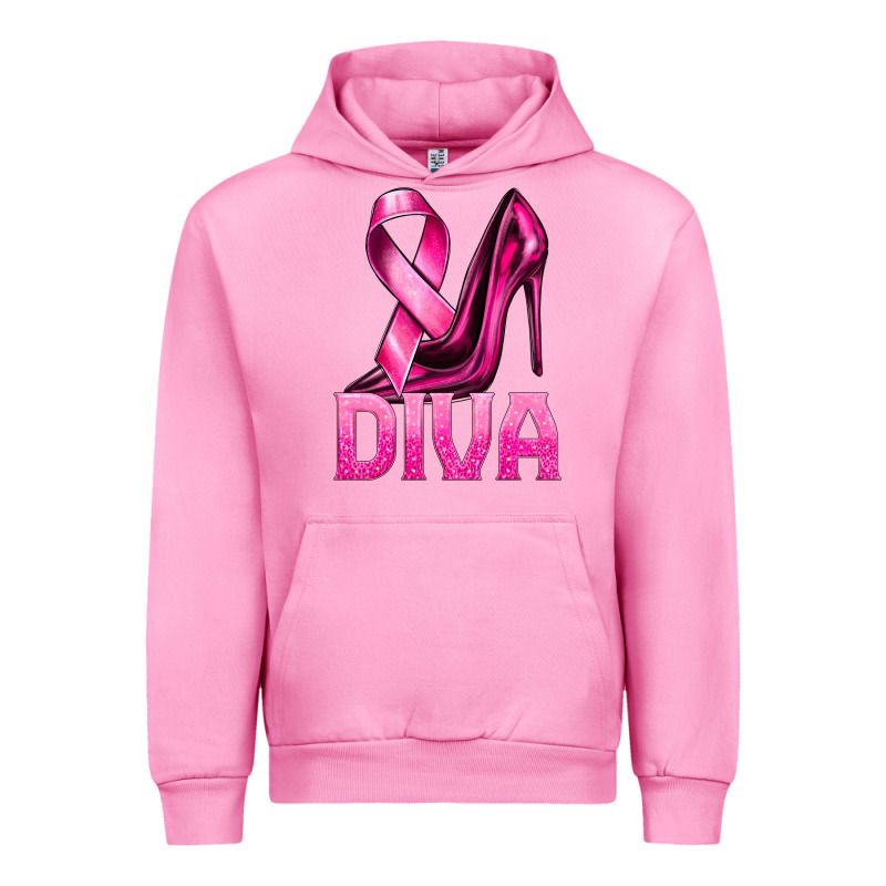 Breast Cancer Diva Ribbon And Heels Urban Hoodie by texasbilliewilder | Teevron