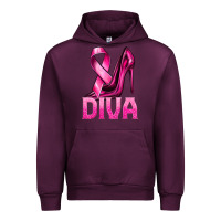Mauve Wine Breast Cancer Diva Ribbon and Heels Urban Hoodie - texasbilliewilder
