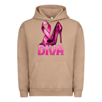Pigment Burro Breast Cancer Diva Ribbon and Heels Urban Hoodie - texasbilliewilder