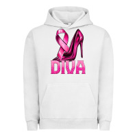Pigment Lunar Rock Breast Cancer Diva Ribbon and Heels Urban Hoodie - texasbilliewilder