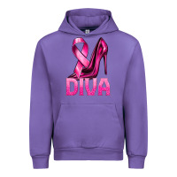 Tulip Breast Cancer Diva Ribbon and Heels Urban Hoodie - texasbilliewilder