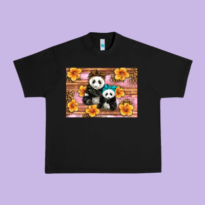 Mama Panda And Baby Panda Urban Heavy Tee Designed By Artiststas