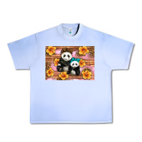 Grape Ice Mama Panda And Baby Panda Urban Heavy Tee - Artiststas