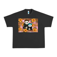 Pigment Black Mama Panda And Baby Panda Urban Heavy Tee - Artiststas