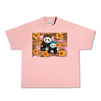 Salmon Mama Panda And Baby Panda Urban Heavy Tee - Artiststas