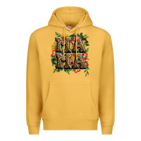 Mustard floral leopard mama Premium Hoodie - Zillion Design Studio