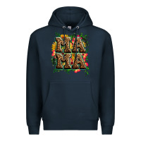 Navy floral leopard mama Premium Hoodie - Zillion Design Studio