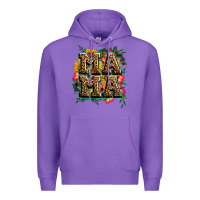 Purple floral leopard mama Premium Hoodie - Zillion Design Studio