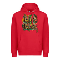 Red floral leopard mama Premium Hoodie - Zillion Design Studio