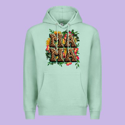 Floral Leopard Mama Premium Hoodie Designed By Zillion Design Studio