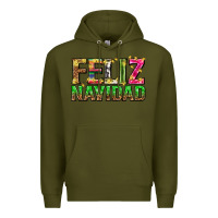 Army Green feliz navidad with pattern Premium Hoodie - texasbilliewilder