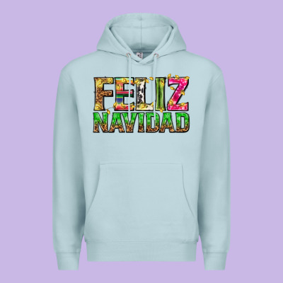 Feliz Navidad With Pattern Premium Hoodie Designed By Texasbilliewilder