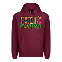 Burgundy feliz navidad with pattern Premium Hoodie - texasbilliewilder
