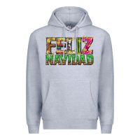Heather Grey feliz navidad with pattern Premium Hoodie - texasbilliewilder
